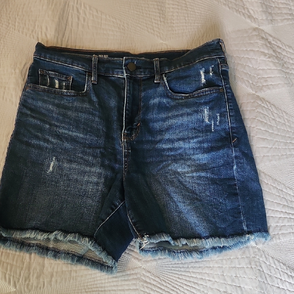 a.n.a Blue Jean Shorts Distressed Raw-Edge Hem